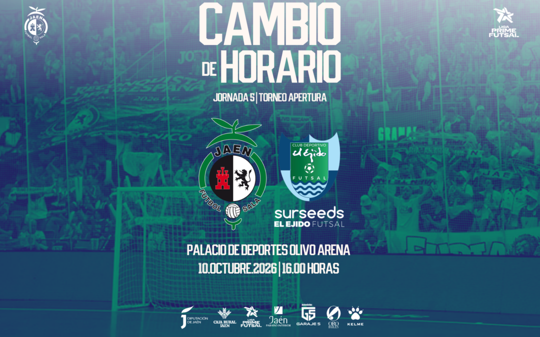Modificación de horario para el partido ante Sur Seeds El Ejido Futsal