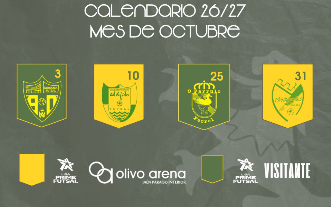 Octubre pone a prueba al Jaén Paraíso Interior FS con cuatro jornadas y presencia internacional